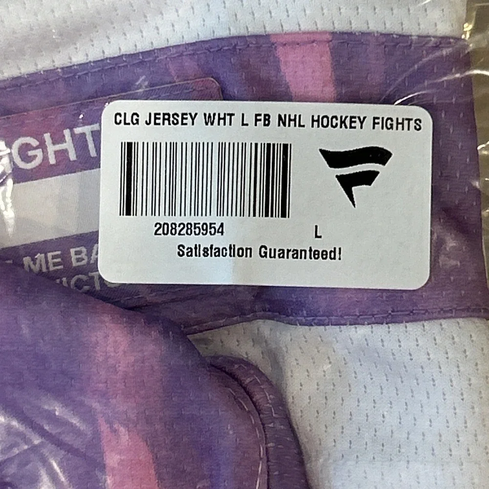 Calgary Flames Fanatics Hockey Fights Cancer‎ Practice Jersey Mens L White Pink